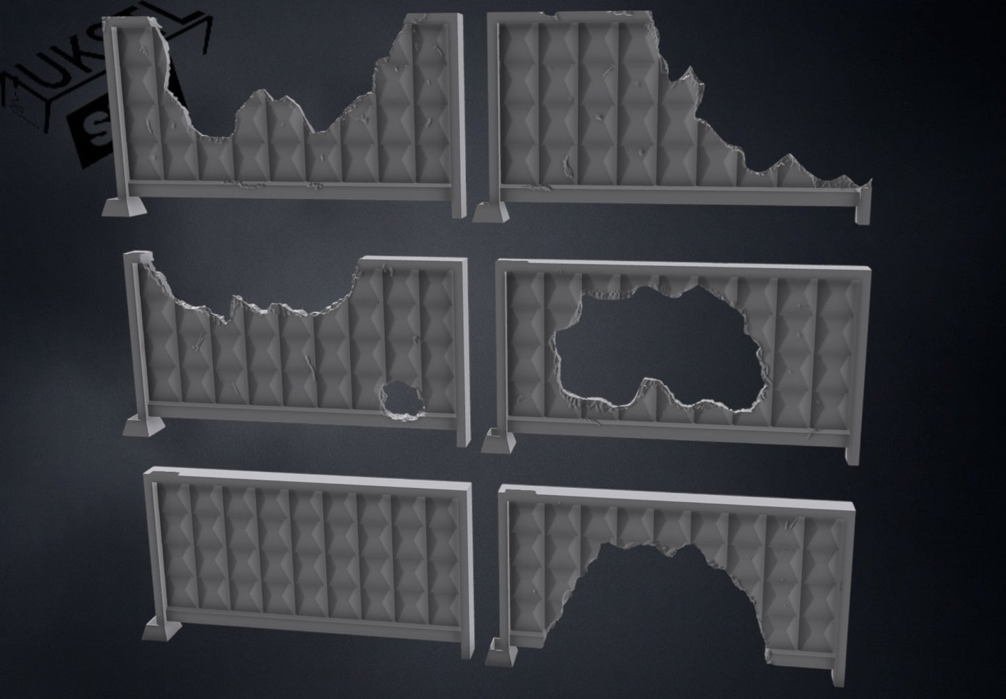28–32mm Soviet Block Wall Modular STL Pack (6 Styles)Terrain for Wargaming & Miniatures