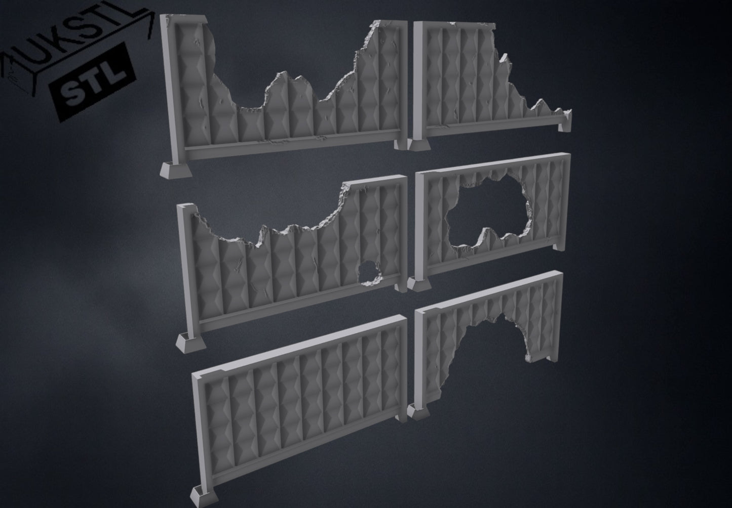 28–32mm Soviet Block Wall Modular STL Pack (6 Styles)Terrain for Wargaming & Miniatures