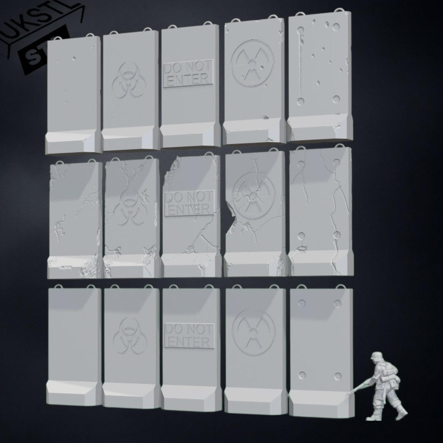 Alaska barrier STL Pack 15 modular wargaming
Terrain 28mm 32mm Support-free Tested on FDM and Resin