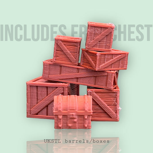 Wooden Crate and barrel bundle