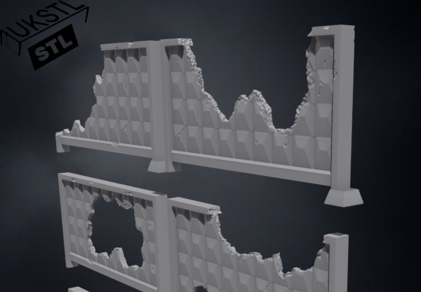 28–32mm Soviet Block Wall Modular STL Pack (6 Styles)Terrain for Wargaming & Miniatures