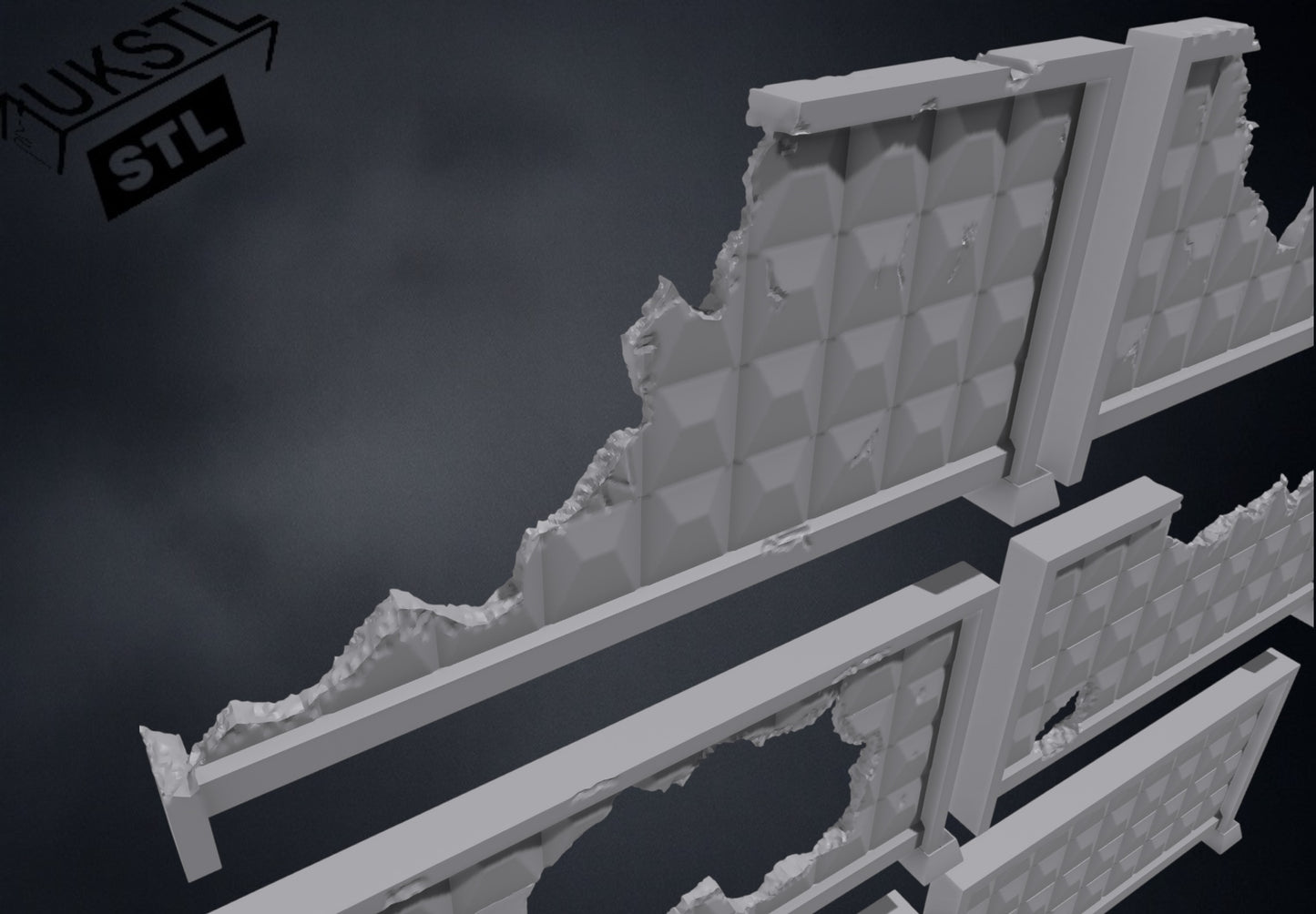 28–32mm Soviet Block Wall Modular STL Pack (6 Styles)Terrain for Wargaming & Miniatures