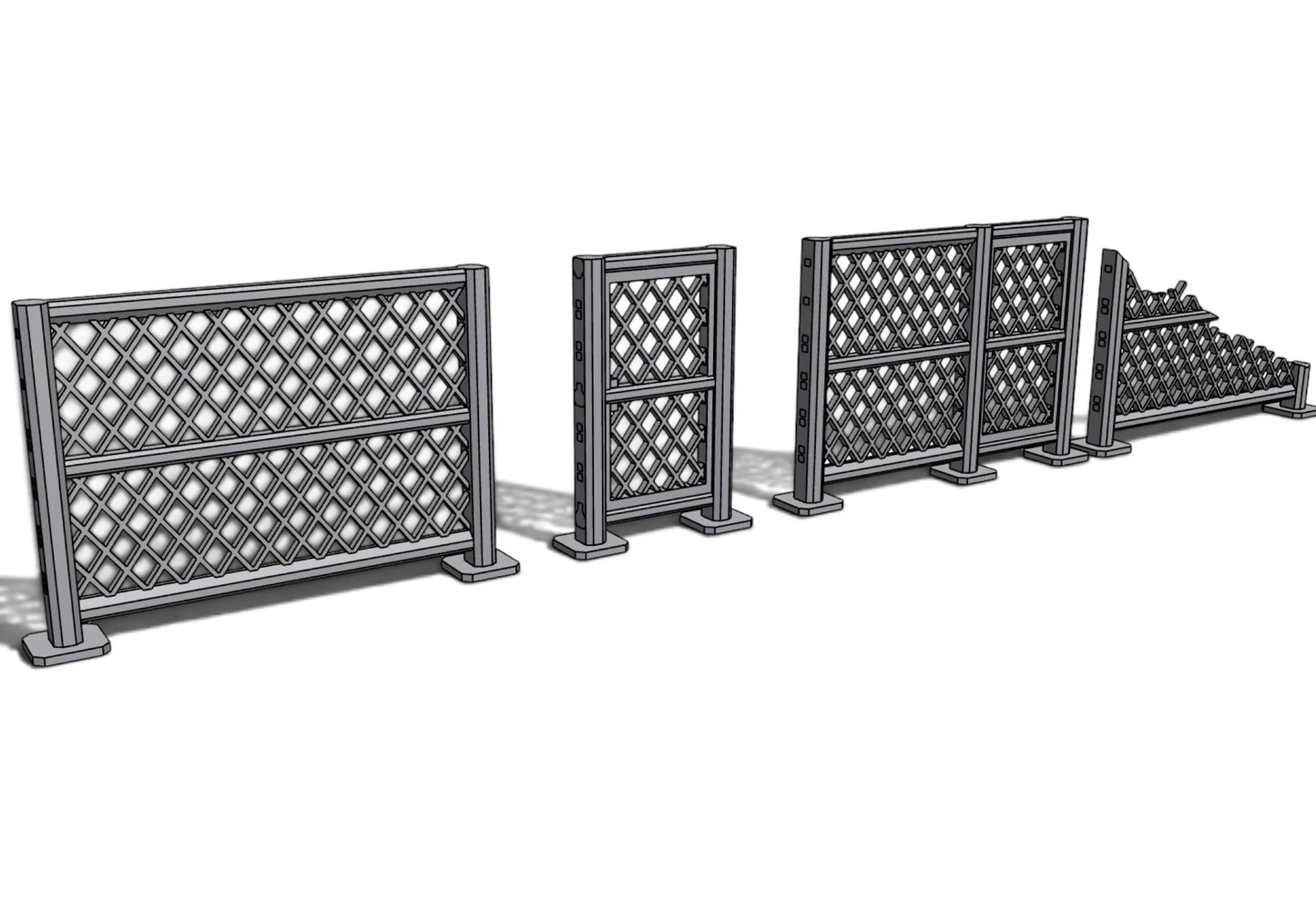 Modern City – Chain Link Fence Pack 07 | 28mm STL Terrain Pack