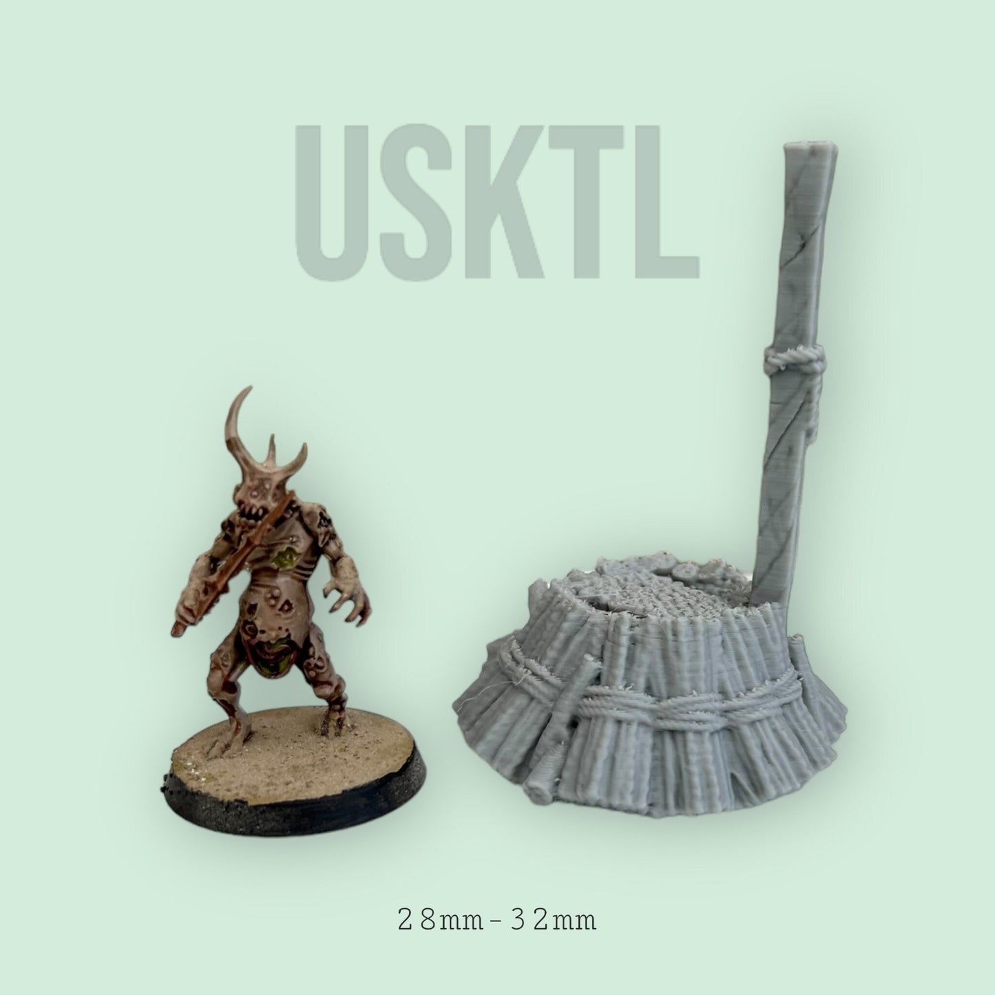 Burning stake Medieval Scatter Terrain RPG MIniature Pathfinder D&D Dungeons and Dragons