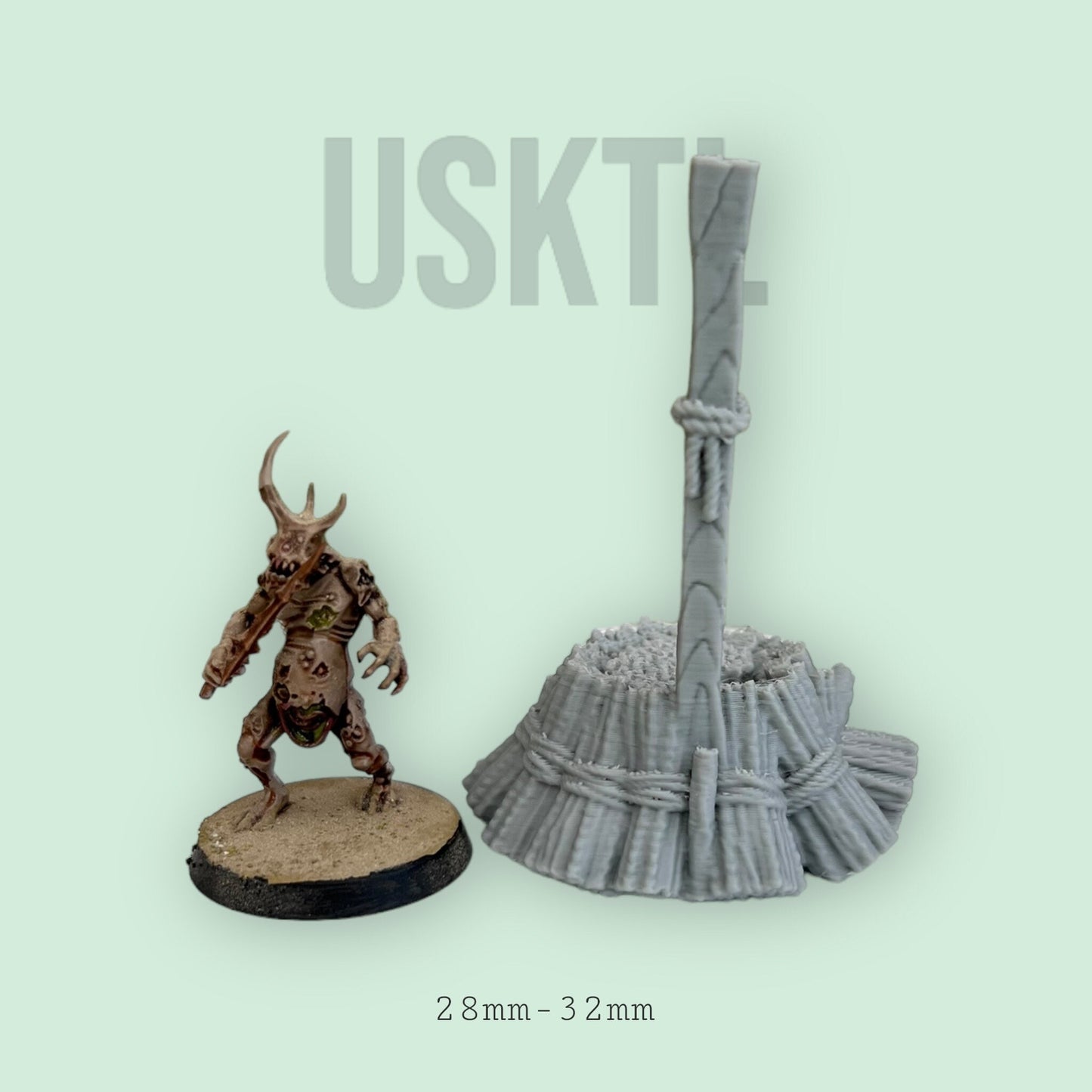 Burning stake Medieval Scatter Terrain RPG MIniature Pathfinder D&D Dungeons and Dragons