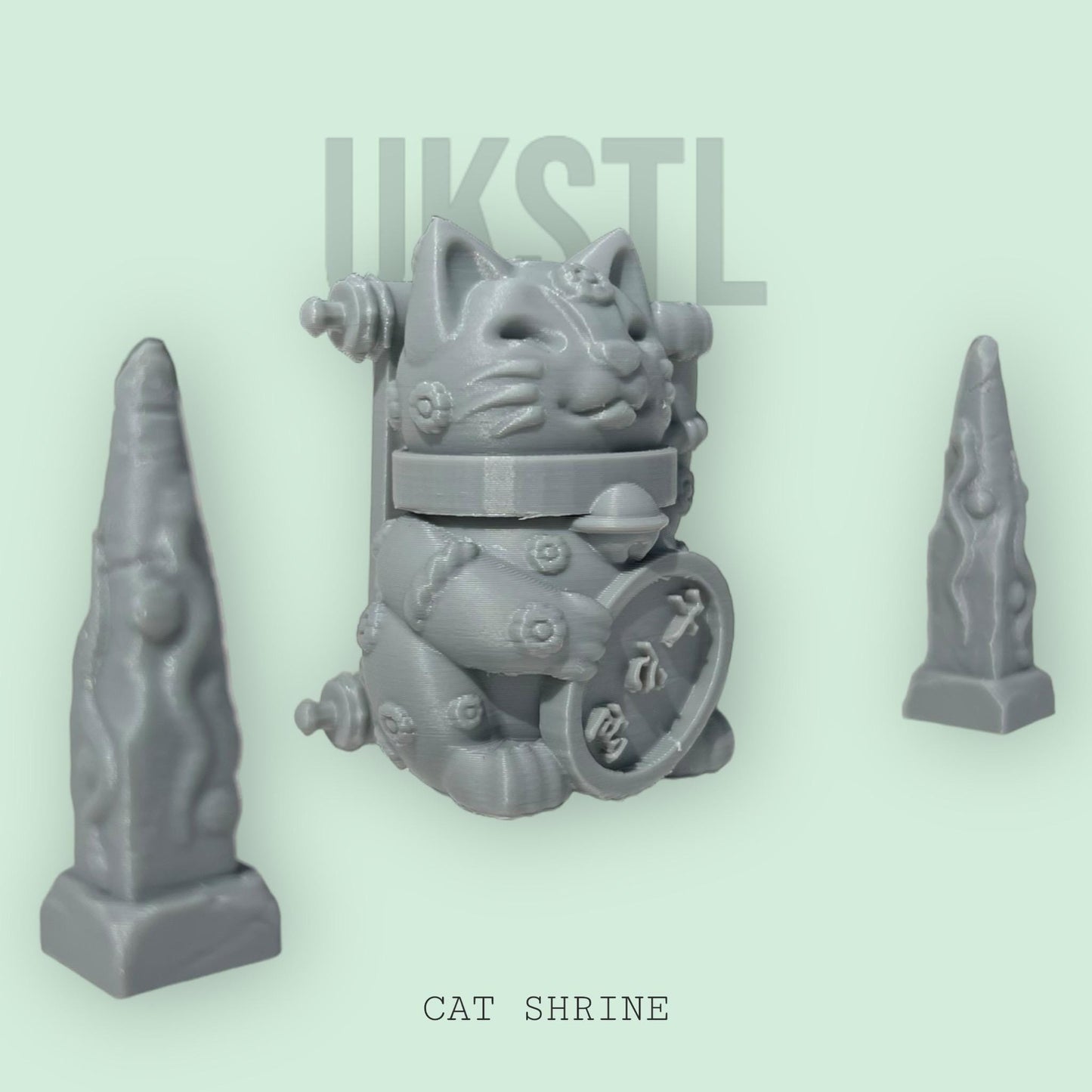 Giant cat shrine plus stones Scatter Terrain RPG MIniature Pathfinder D&D Dungeons and Dragons