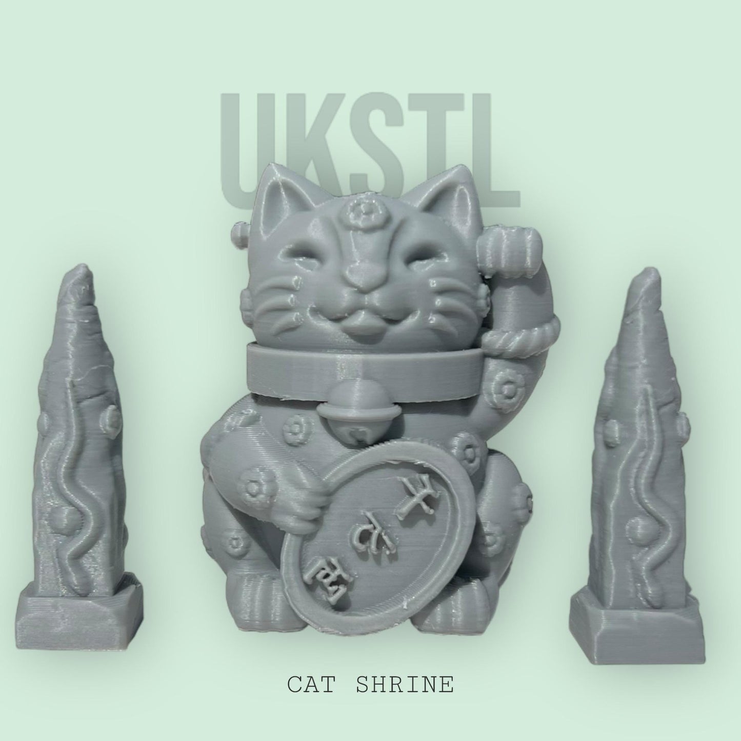 Giant cat shrine plus stones Scatter Terrain RPG MIniature Pathfinder D&D Dungeons and Dragons