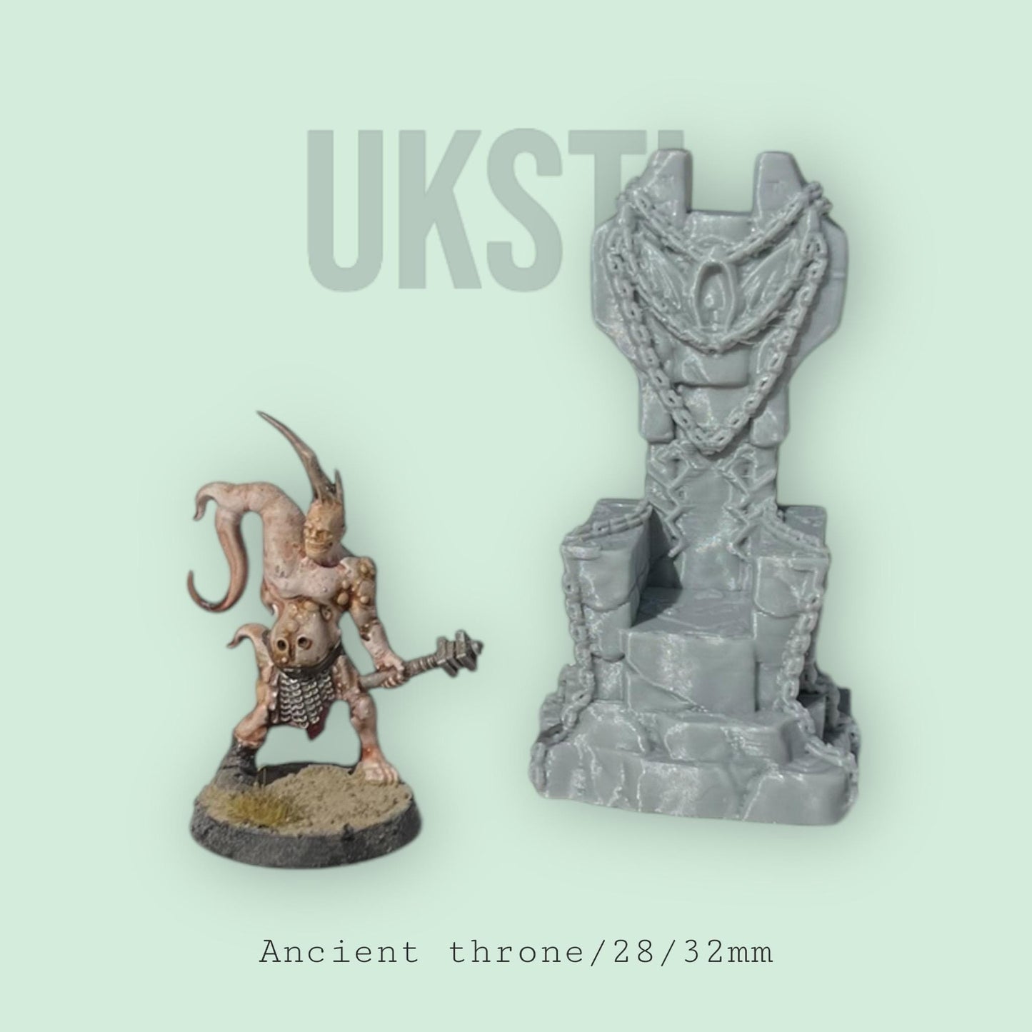Ancient Throne - 28/32mm Miniature Terrain for Tabletop Games - Perfect for DnD, Warhammer, and Wargaming