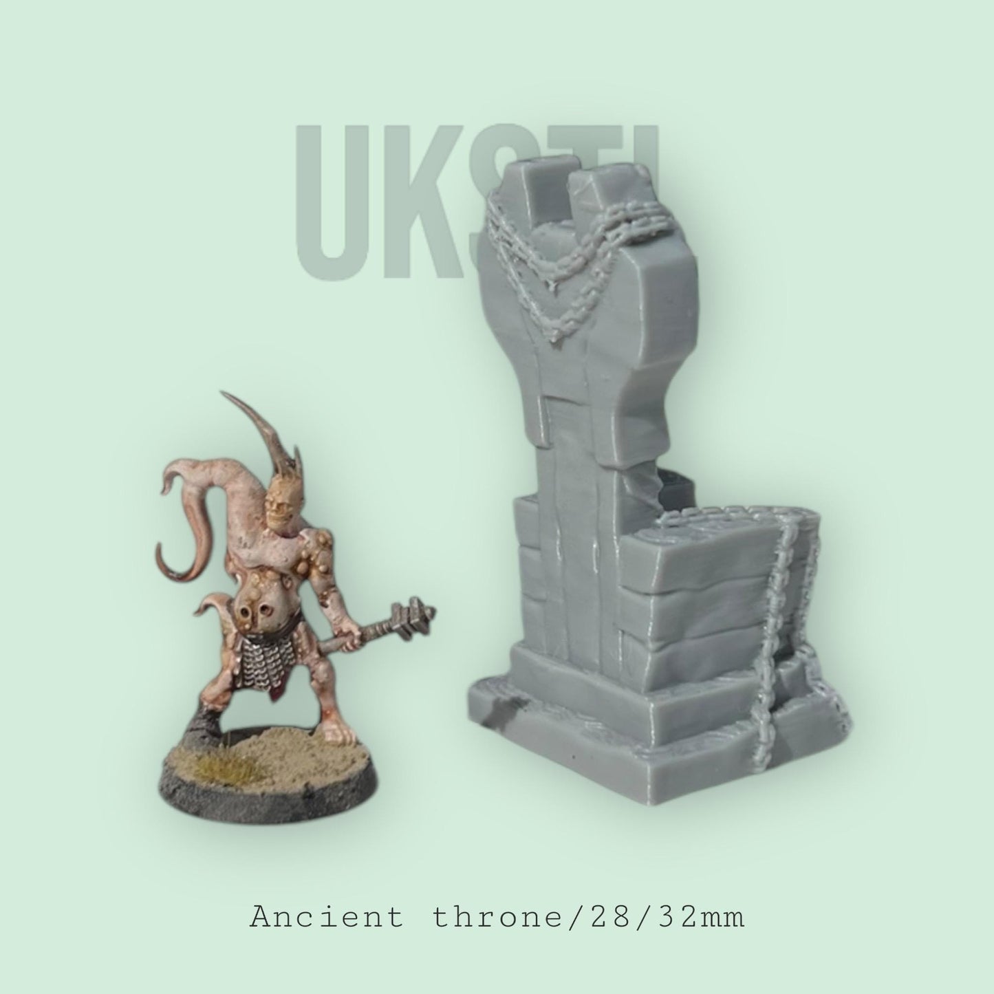 Ancient Throne - 28/32mm Miniature Terrain for Tabletop Games - Perfect for DnD, Warhammer, and Wargaming