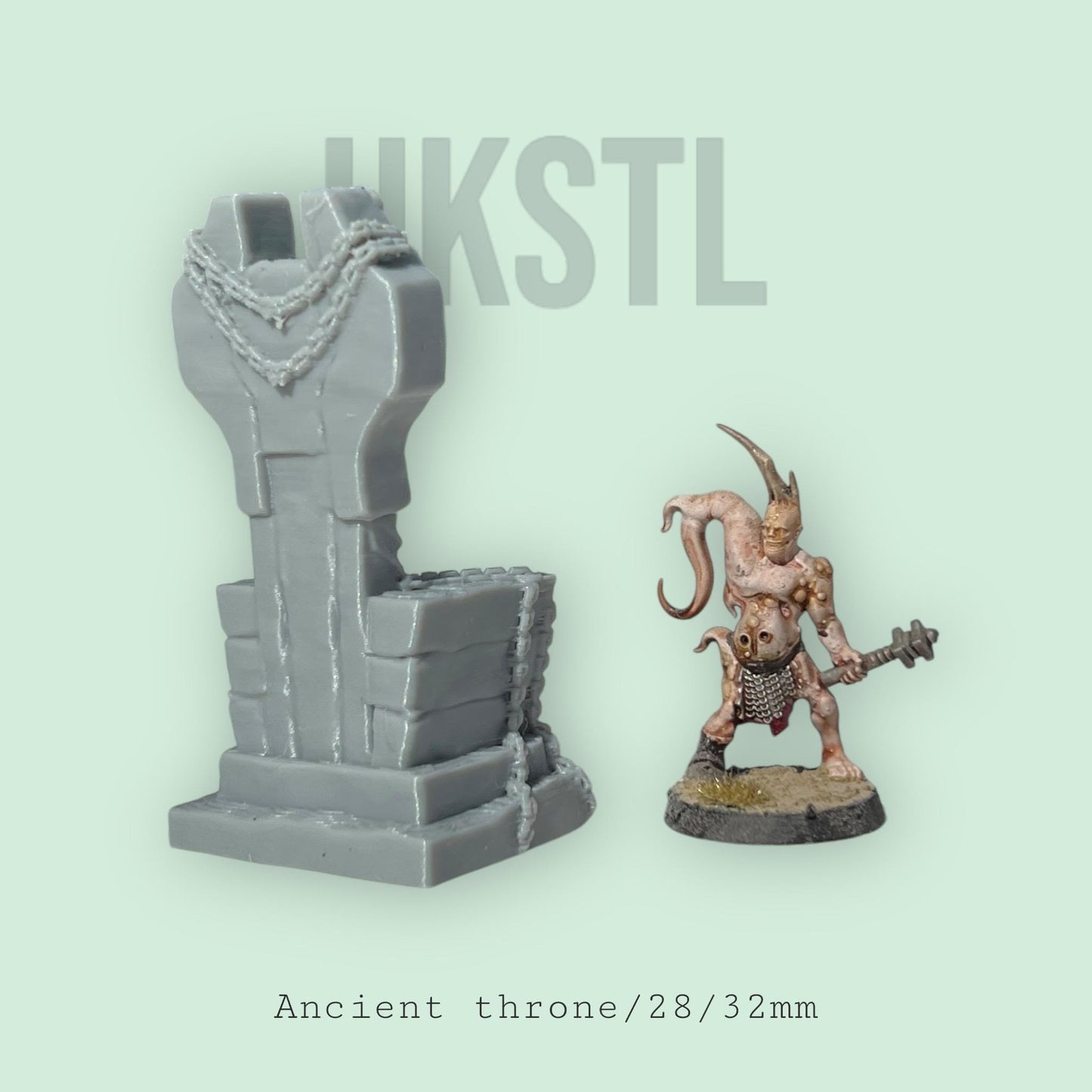 Ancient Throne - 28/32mm Miniature Terrain for Tabletop Games - Perfect for DnD, Warhammer, and Wargaming