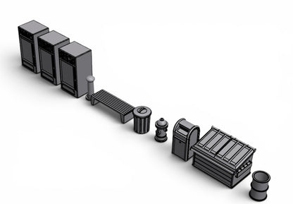 Modern City – Sidewalk Pack 01 | 28mm STL Terrain Pack