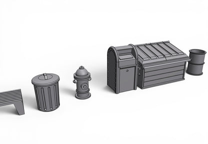 Modern City – Sidewalk Pack 01 | 28mm STL Terrain Pack