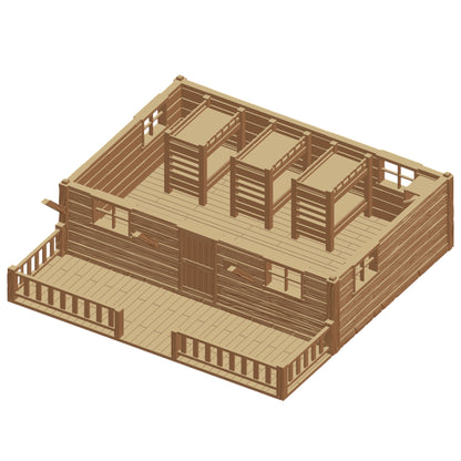 Modular militia camp Terrain - 28mm Tabletop STL set
