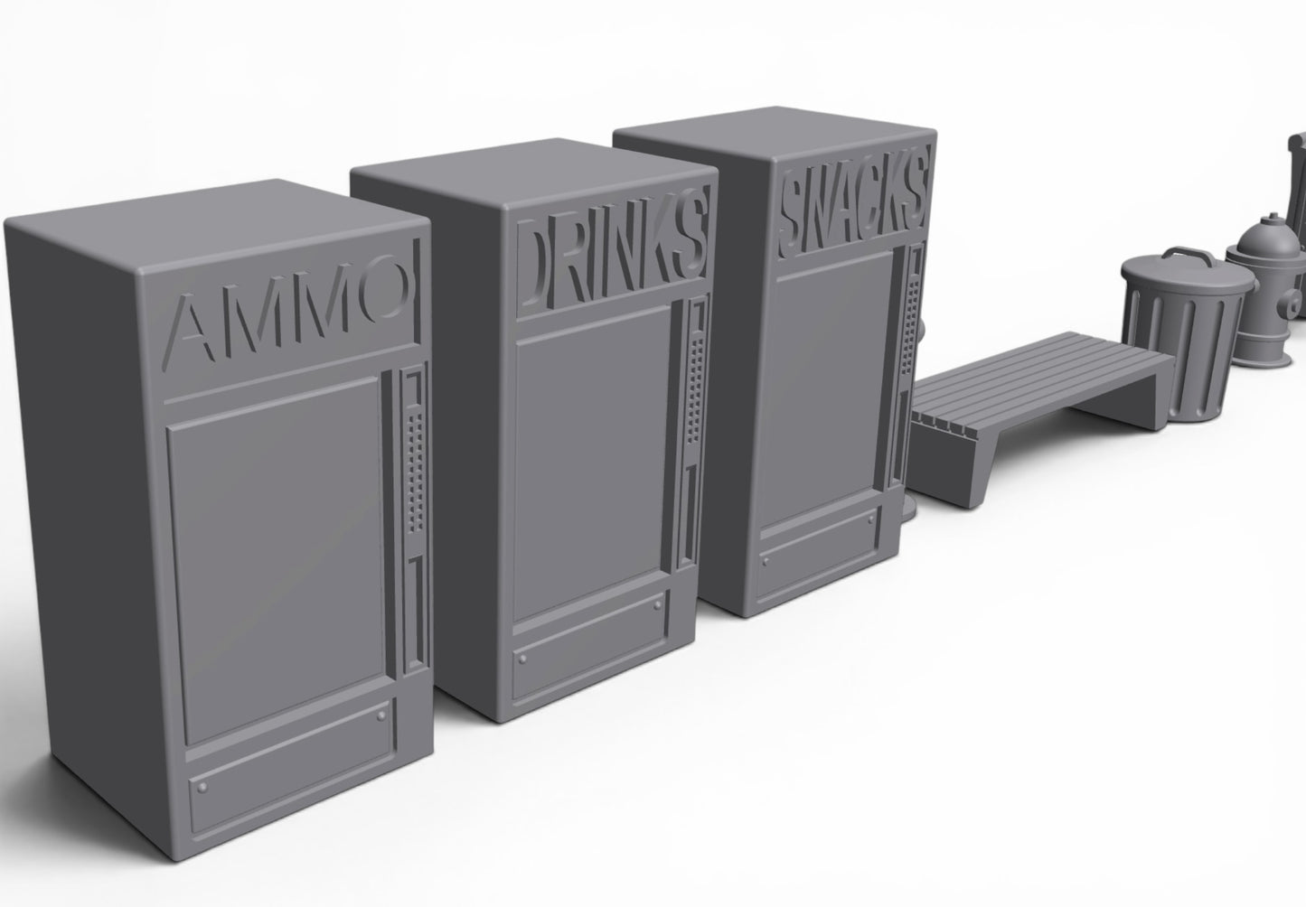 Modern City – Sidewalk Pack 01 | 28mm STL Terrain Pack