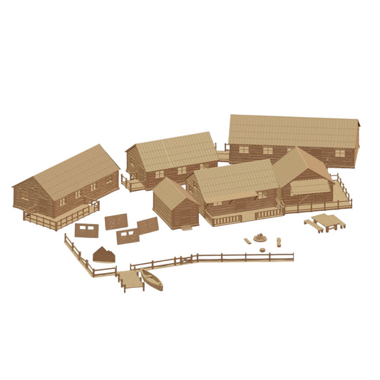 Modular militia camp Terrain - 28mm Tabletop STL set