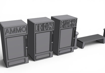 Modern City – Sidewalk Pack 01 | 28mm STL Terrain Pack