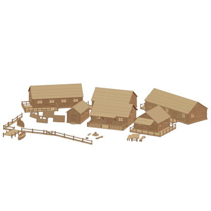 Modular militia camp Terrain - 28mm Tabletop STL set
