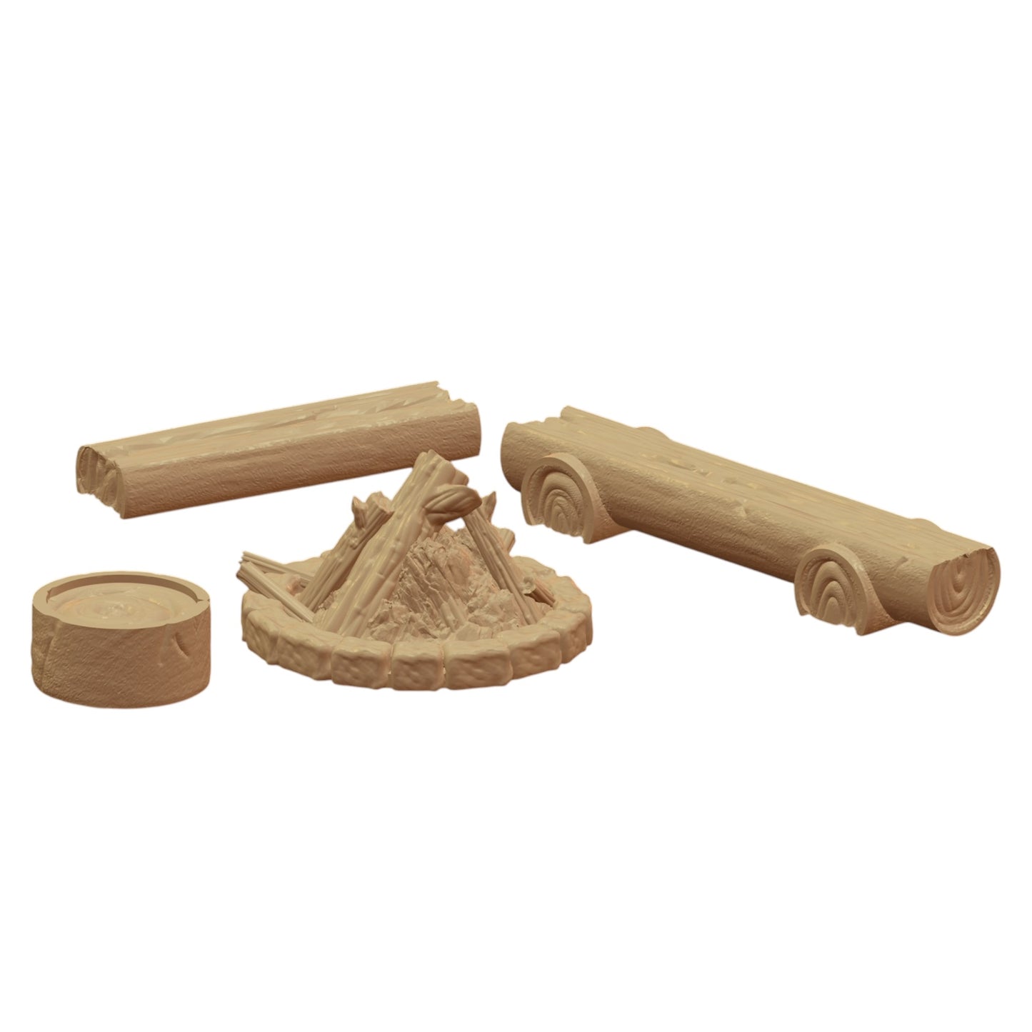 Modular militia camp Terrain - 28mm Tabletop STL set