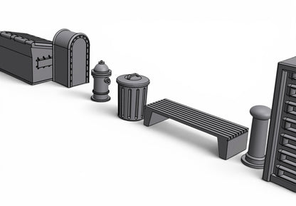 Modern City – Sidewalk Pack 01 | 28mm STL Terrain Pack