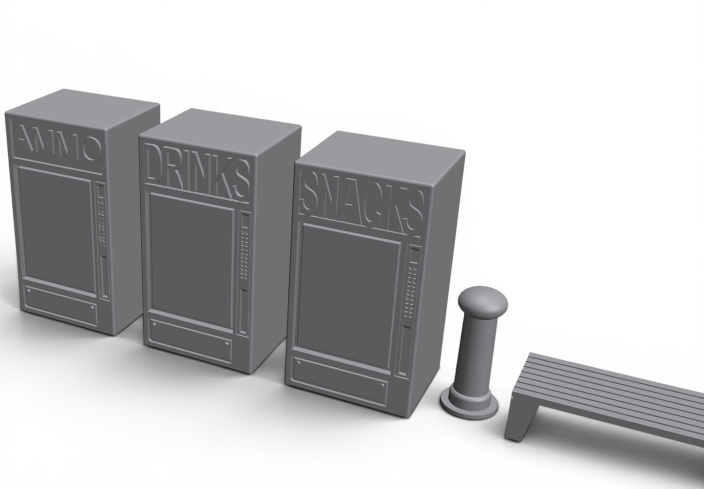 Modern City – Sidewalk Pack 01 | 28mm STL Terrain Pack