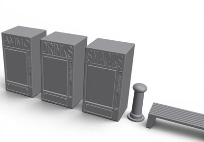 Modern City – Sidewalk Pack 01 | 28mm STL Terrain Pack