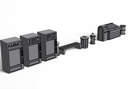 Modern City – Sidewalk Pack 01 | 28mm STL Terrain Pack