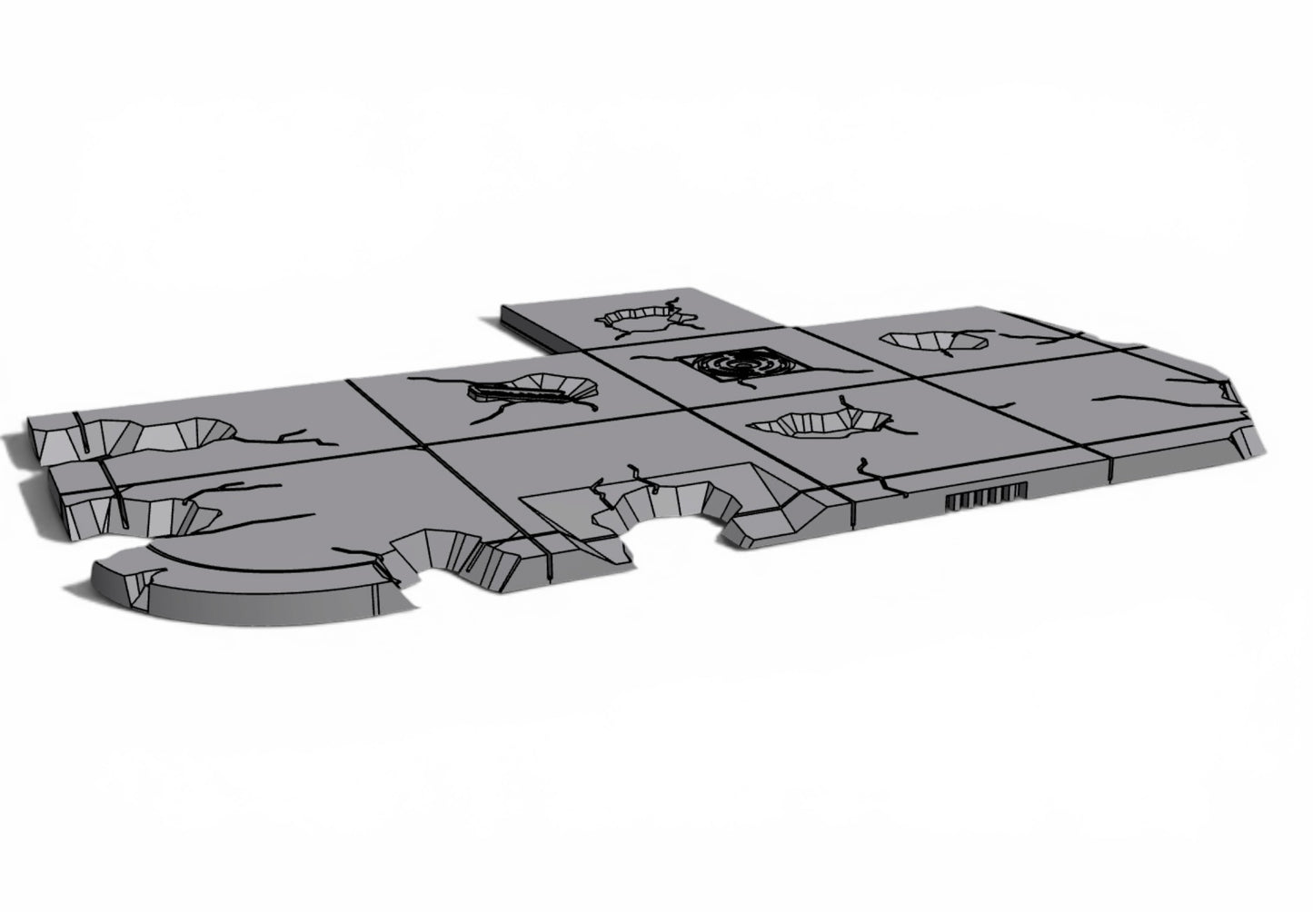 Modern City – damaged pavement Pack 03| 28mm STL Terrain Pack