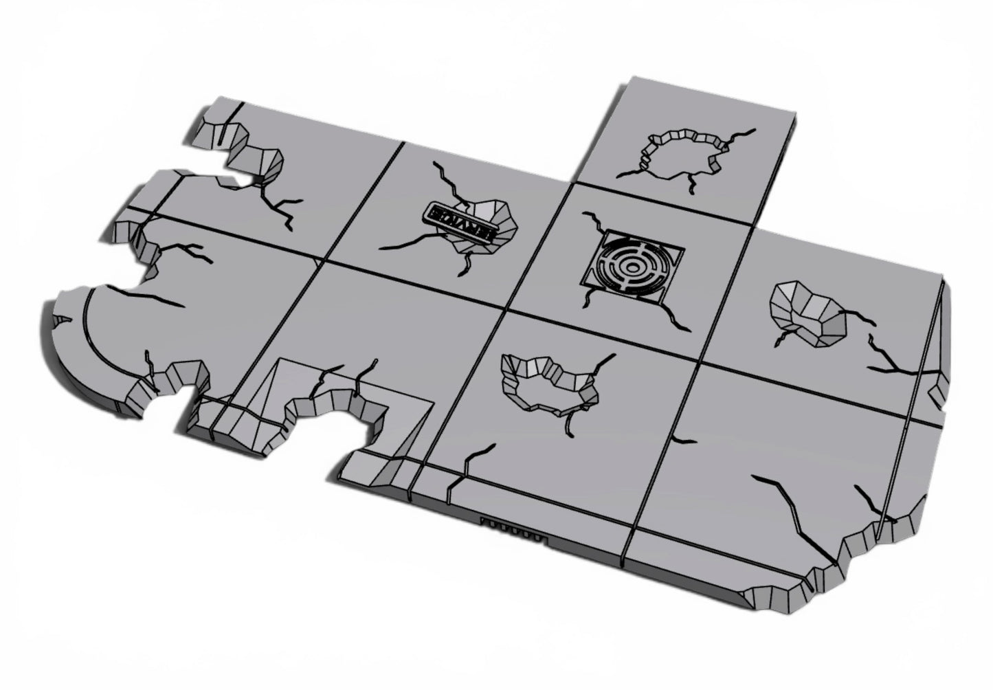 Modern City – damaged pavement Pack 03| 28mm STL Terrain Pack