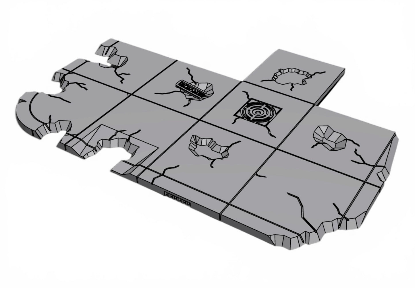 Modern City – damaged pavement Pack 03| 28mm STL Terrain Pack
