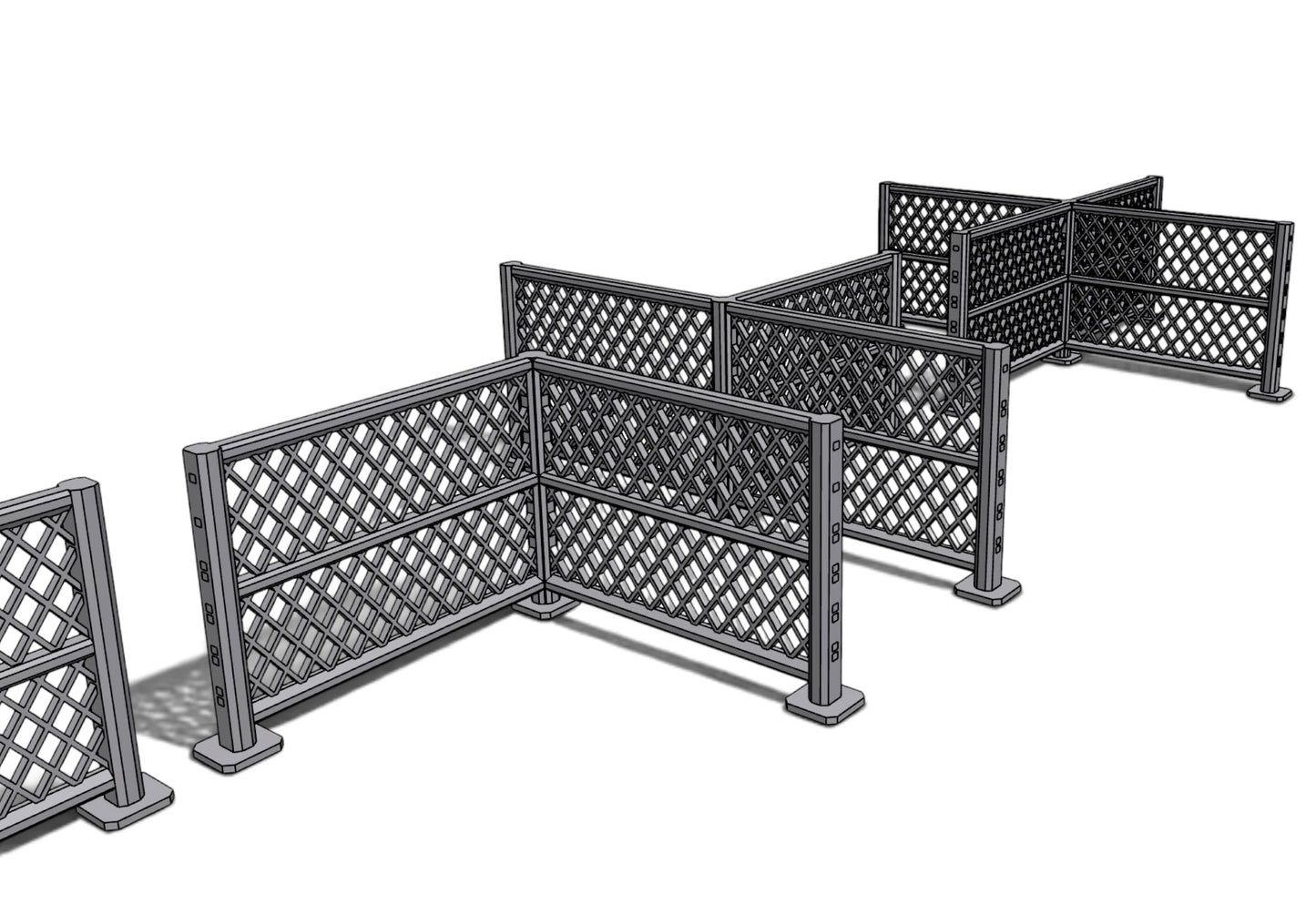 Modern City – Chain Link Fence Pack 07 | 28mm STL Terrain Pack