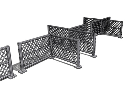 Modern City – Chain Link Fence Pack 07 | 28mm STL Terrain Pack