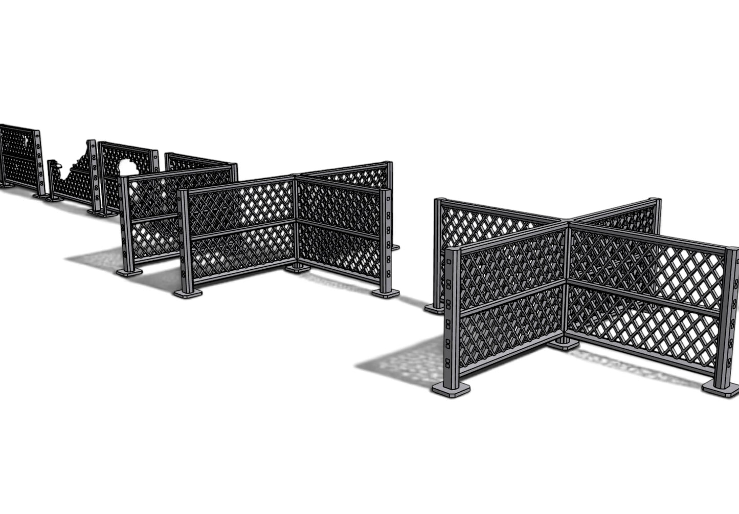 Modern City – Chain Link Fence Pack 07 | 28mm STL Terrain Pack