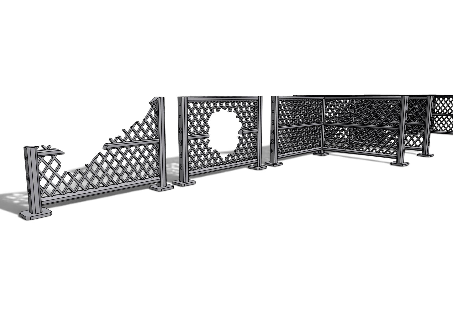 Modern City – Chain Link Fence Pack 07 | 28mm STL Terrain Pack