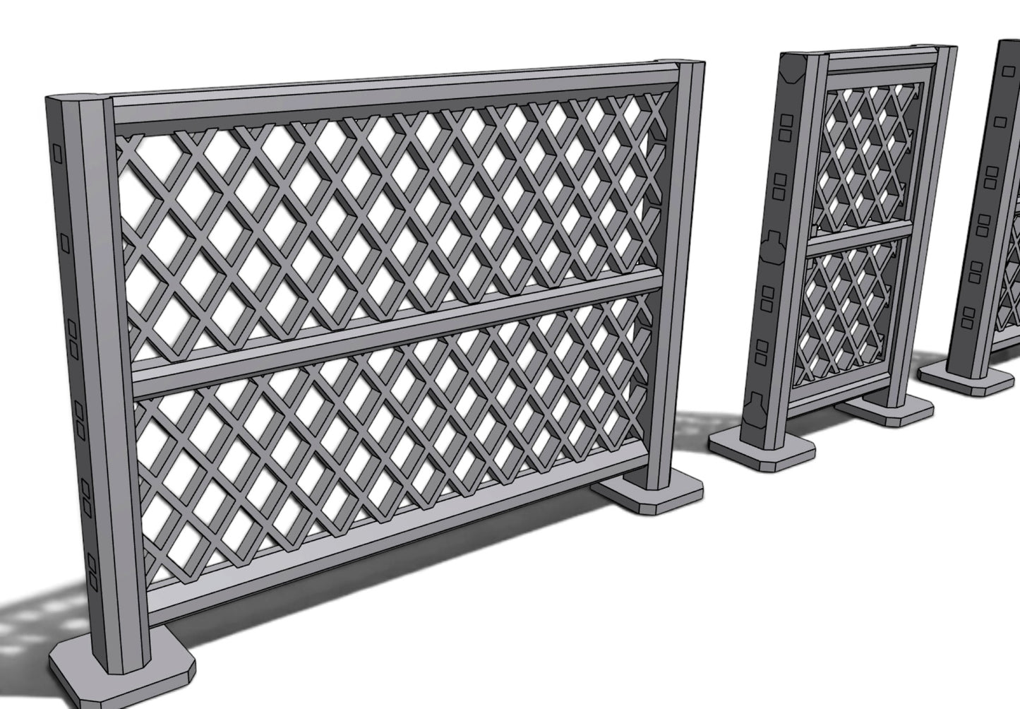Modern City – Chain Link Fence Pack 07 | 28mm STL Terrain Pack
