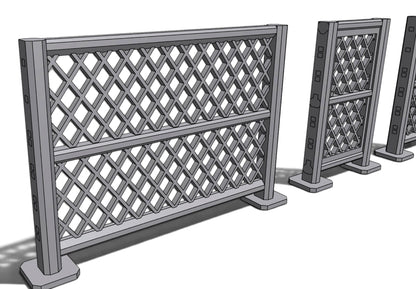 Modern City – Chain Link Fence Pack 07 | 28mm STL Terrain Pack