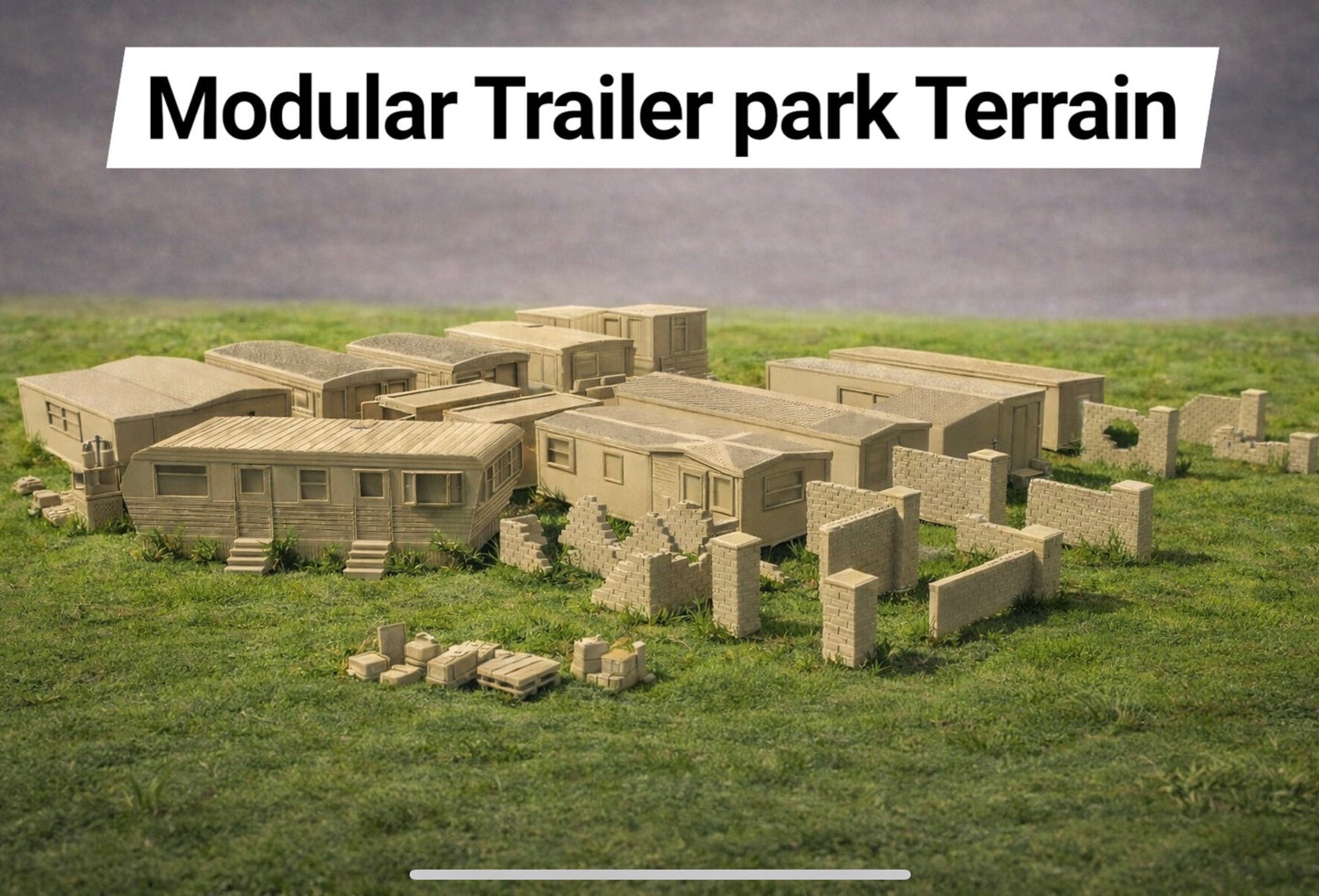 Modular Trailer Park Terrain -28mm Tabletop STL Set