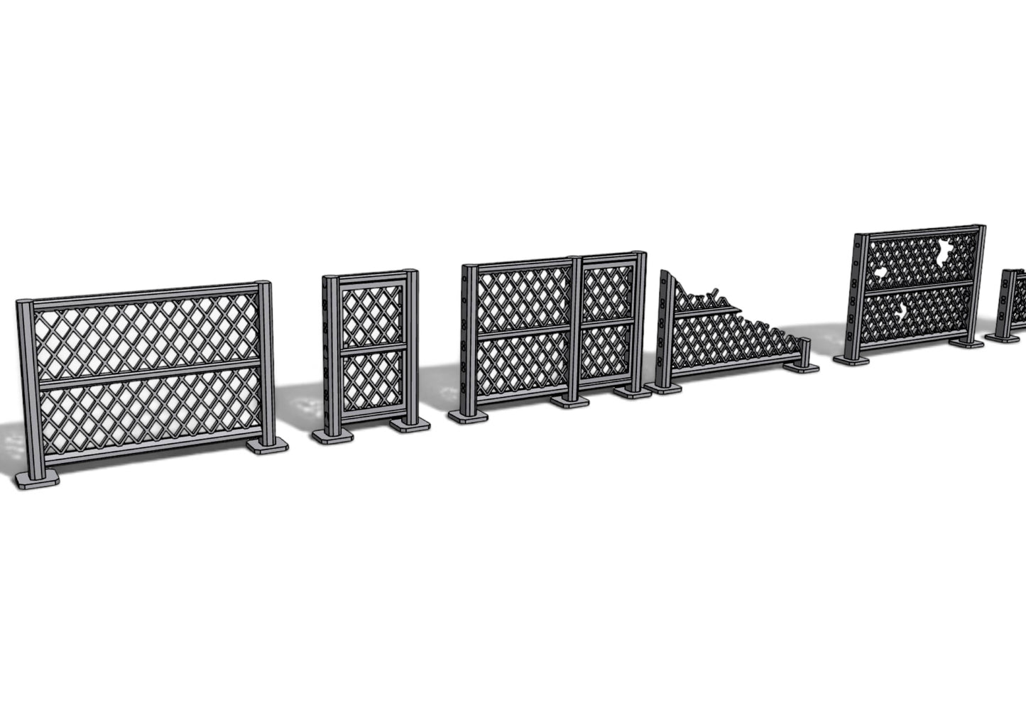 Modern City – Chain Link Fence Pack 07 | 28mm STL Terrain Pack