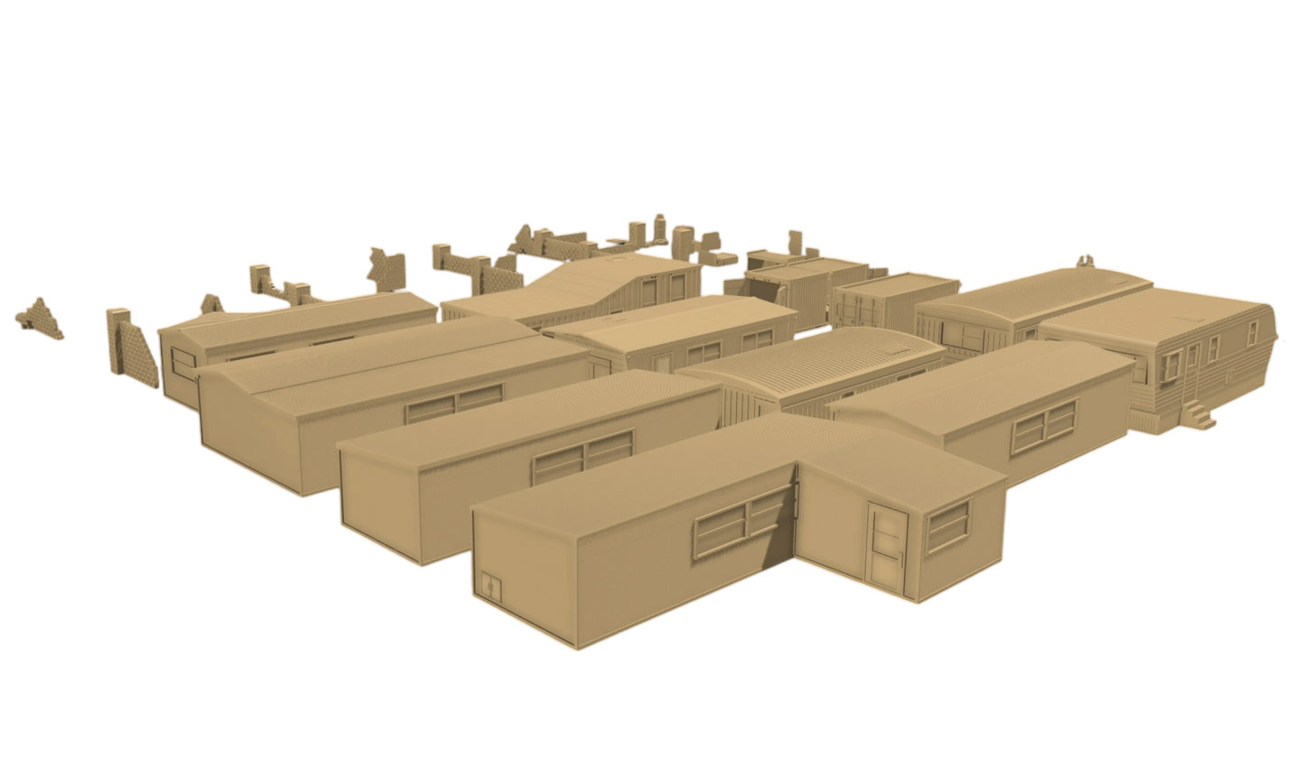 Modular Trailer Park Terrain -28mm Tabletop STL Set